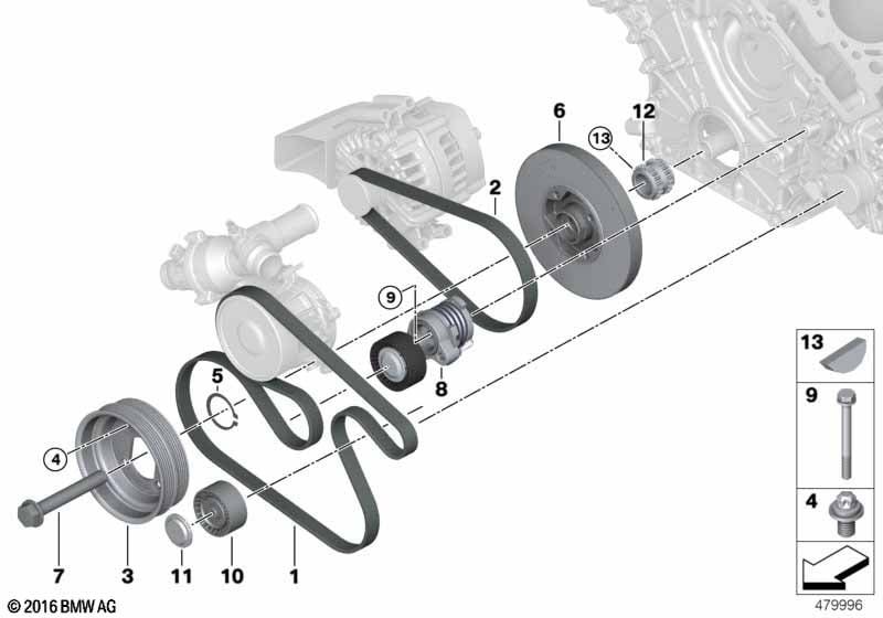 Genuine BMW 11288623393 G12 G12 Ribbed V-Belt PK6X1647 (Inc. M760iX & M760LiX) | ML Performance UK Car Parts