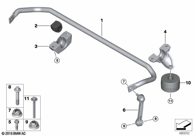 Genuine BMW 33506861459 G11 G12 Stabilizer, Rear Axle (Inc. 745LeX, 540iX & 530d) | ML Performance UK Car Parts