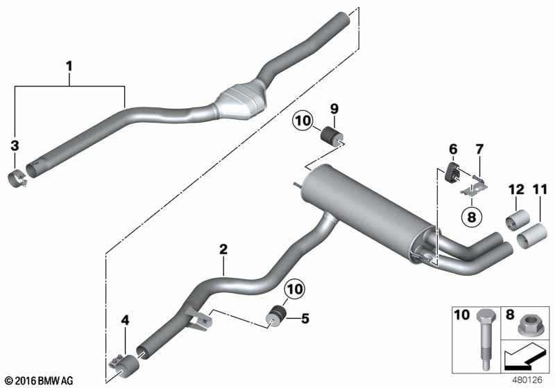 Exhaust system, rear