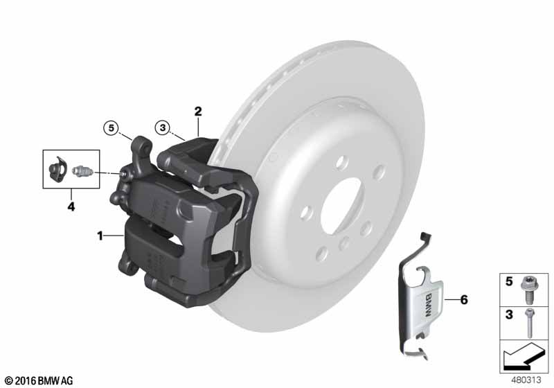 Genuine BMW 34216870573 G11 G12 Brake Caliper Housing, Black, Left (Inc. 750iX, 730Ld & 750Li) | ML Performance EU Car Parts