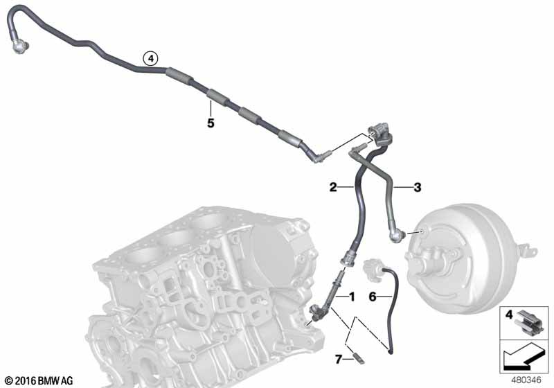 Vacuum line for brake booster