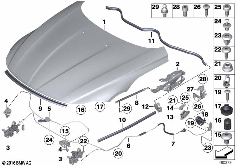 Genuine BMW 51237002907 E89 Lock F Hood, Left (Inc. Z4) | ML Performance UK Car Parts