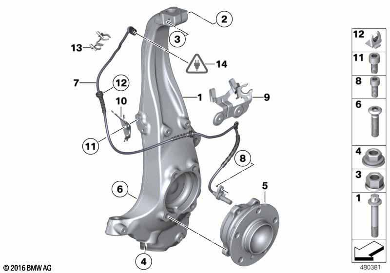 Carrier / wheel bearing, front