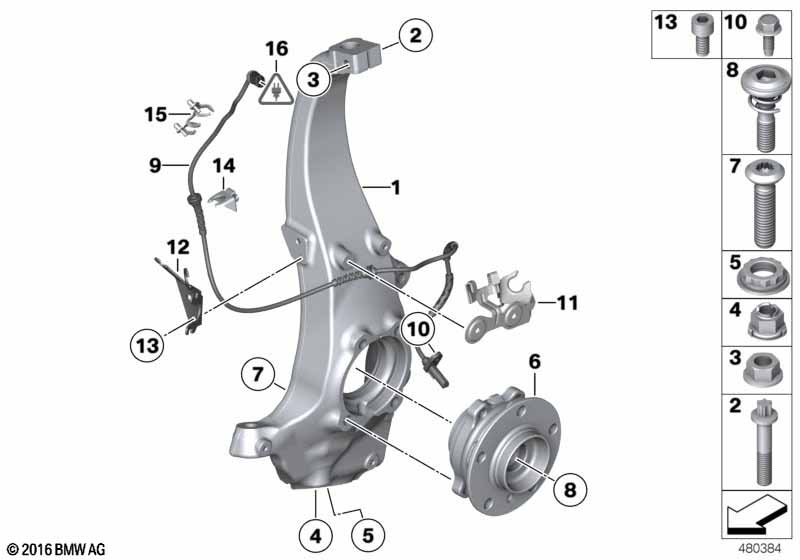 Carrier / wheel bearing, front