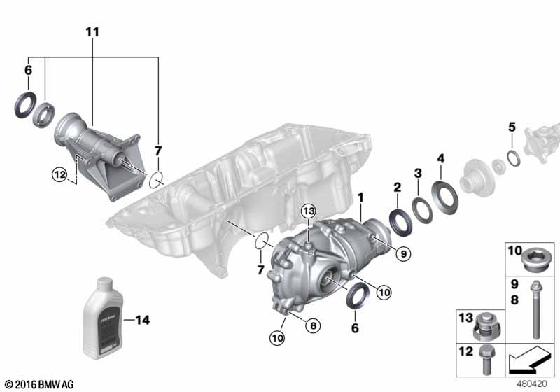 Genuine BMW 31507648881 G12 G32 At-Front Differential I=3,08 (Inc. 740LiX, X4 20dX & X3 28dX) | ML Performance EU Car Parts