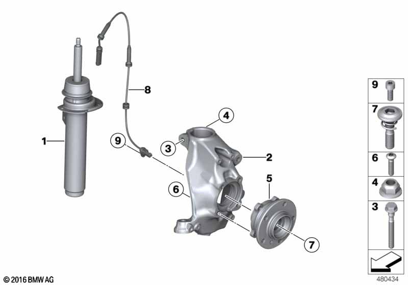 Genuine BMW 31316873804 Front Right Spring Strut | ML Performance UK Car Parts