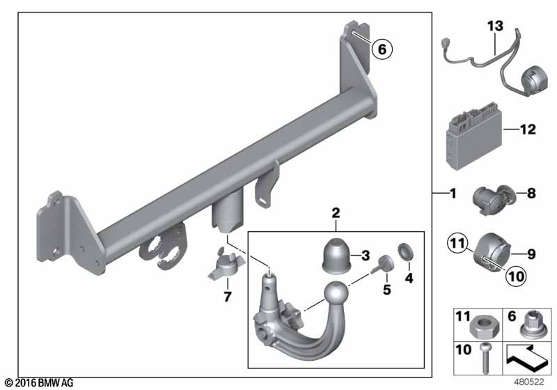 Genuine BMW 71606874097 F25 F26 Removable Ball (Inc. X4 28iX & X3) | ML Performance EU Car Parts