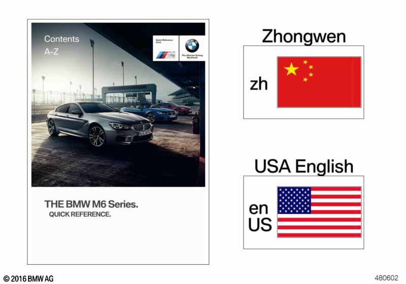 Genuine BMW 01402662609 F06 F13 Quick Reference Card F06M ENUS (Inc. M6) | ML Performance UK Car Parts