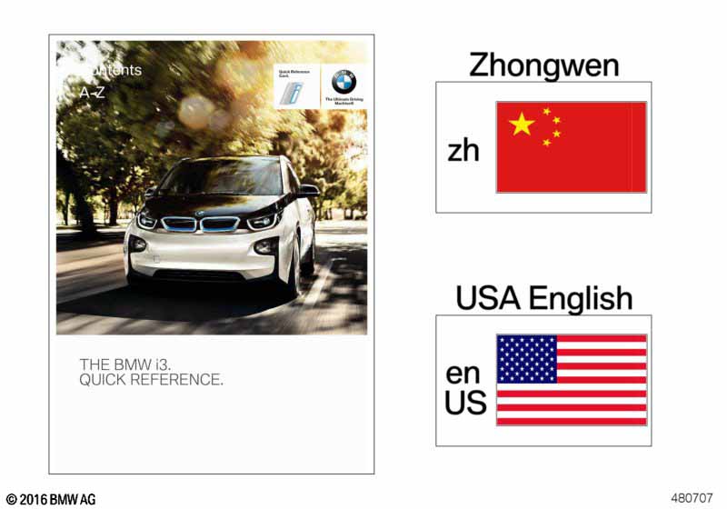Genuine BMW 01402921334 Quick Reference Card ENUS/BEV (Inc. i3 60Ah & i3 94Ah) | ML Performance UK Car Parts
