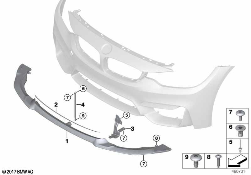 Genuine BMW 51118065523 F80 F82 Holder Front Splitter Left GTS/CS (Inc. M4 CS, M3 & M4 GTS) | ML Performance UK Car Parts