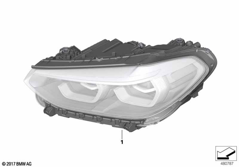 Genuine BMW 63117466117 G01 Headlight, Led, Ahl, High, Left ICON LIGHT RHD (Inc. X4 M40dX, X3 M40iX & X3 20dX) | ML Performance UK Car Parts