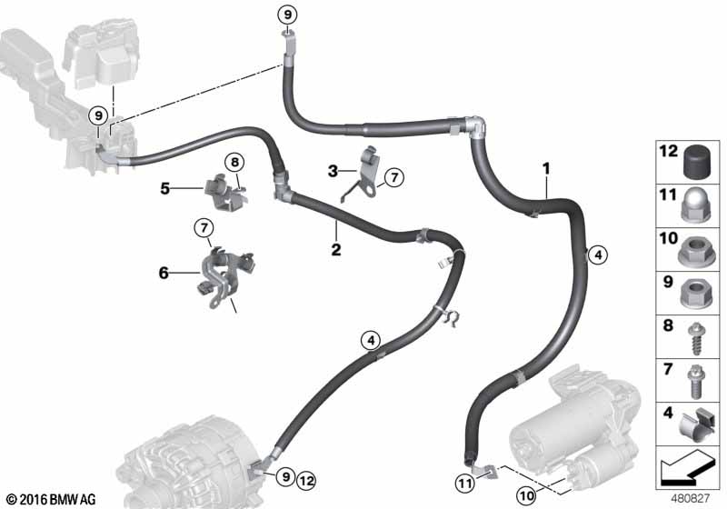 Genuine BMW 12428483813 G31 G30 G32 Cable Alternator-Base B+ (Inc. 530i, 530iX & 520i) | ML Performance UK Car Parts
