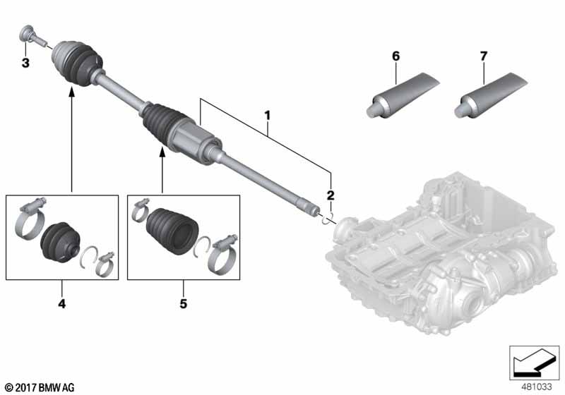Genuine BMW 31608687378 G15 G30 G14 Output Shaft Front Right (Inc. 750iX, ALPINA B7 & M760iX) | ML Performance UK Car Parts
