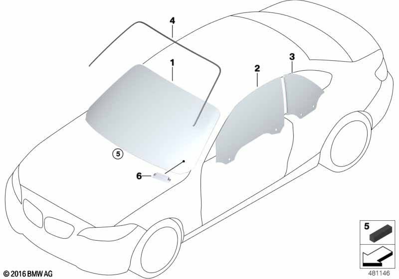 Genuine BMW 51337268724 Door Window, Front Right (Inc. 228iX, M235iX & 230i) | ML Performance EU Car Parts