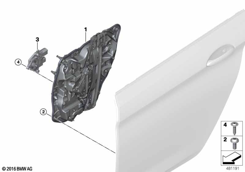 Door window lifting mechanism rear