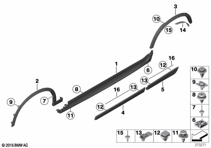 Genuine BMW 51778052078 F25 F26 Cover, Wheel Arch, Rear Right M-PAKET (Inc. X4 M40iX, X4 28iX & X3 20dX) | ML Performance EU Car Parts