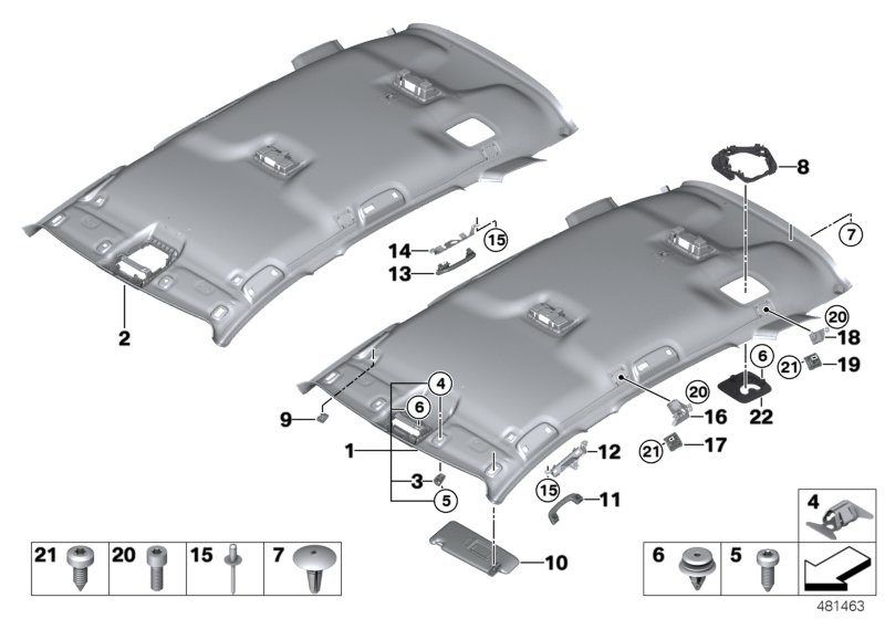 Genuine BMW 51449459372 Headliner, Standard Roof EVERESTGRAU | Duco Car Parts UK Car Parts