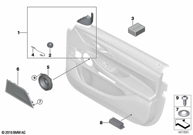 Genuine BMW 65136824621 G31 F90 G30 Mirror Baseplate, High End Sound System LINKS (Inc. 520i, 540iX & M5) | ML Performance UK Car Parts