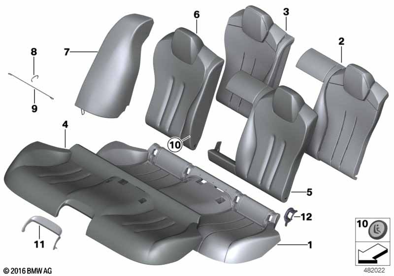 Genuine BMW 52207375770 F13 F15 Button Isofix 2 PIN (Inc. X5 28iX) | ML Performance EU Car Parts