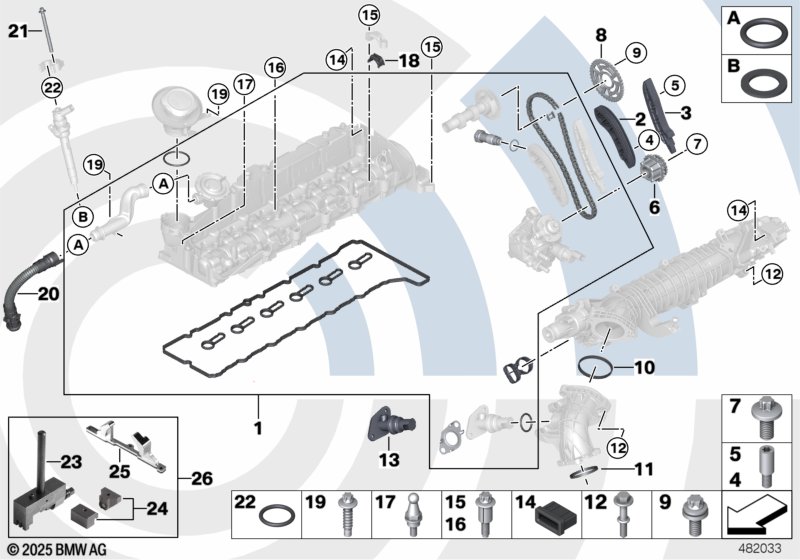 Repair kit, exposed timing chain, top