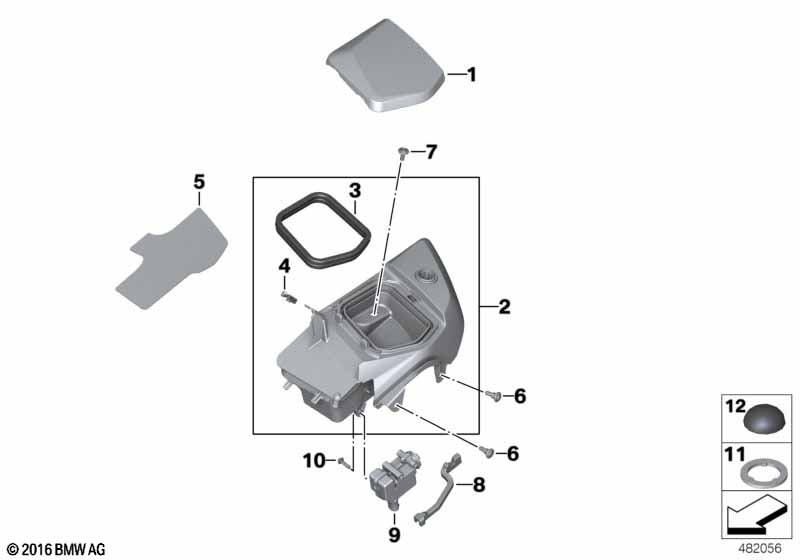Storage compartment, left