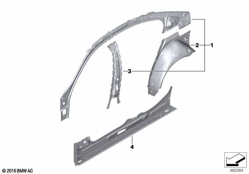 Side frame section, inner