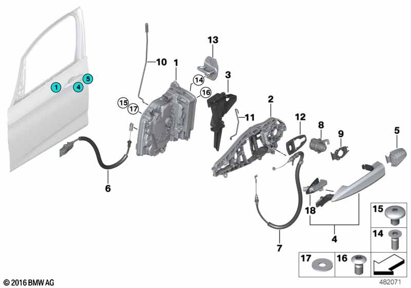 Genuine BMW 51218492787 F39 Bowden Cable, Door Opener, Front (Inc. X2 18d, X2 28iX & X2 25dX) | ML Performance UK Car Parts