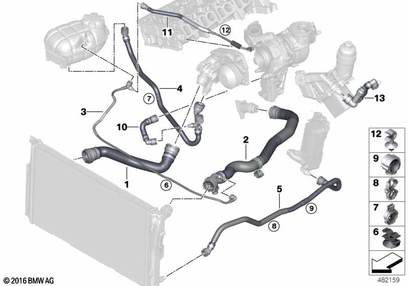 Genuine BMW 11538514063 F30 F32 F23 Hose, Turbocharger-Coolant Pump (Inc. 425d, 125d & 325d) | ML Performance UK Car Parts