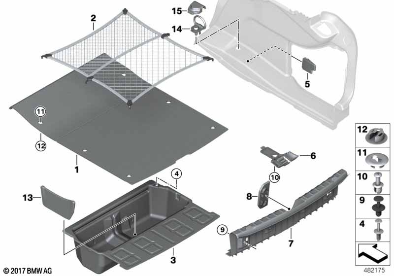 Genuine BMW 51477351596 F32 F82 Cover, Trim Panel, Loading Edge (Inc. 425d, 430dX & 435i) | ML Performance EU Car Parts