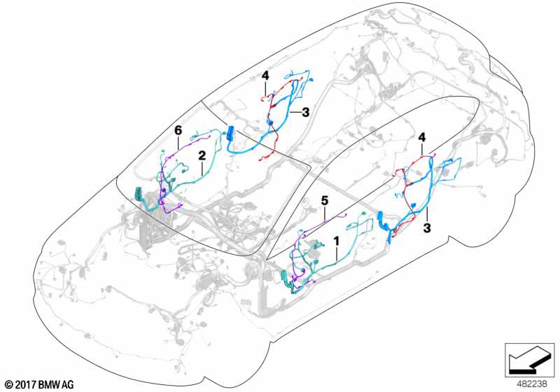 Genuine BMW 61129384579 F48 Wiring Co-Drivers Side (Inc. X1 16d, X1 28iX & X1 18dX) | ML Performance UK Car Parts