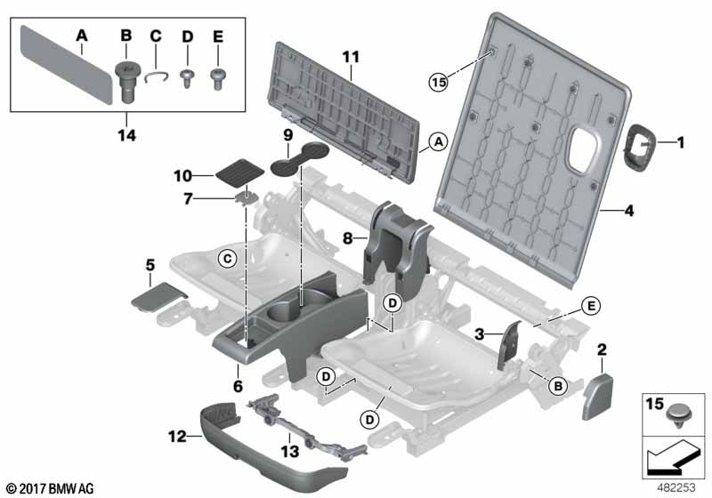 Genuine BMW 52307354079 F15 F46 Cover, Release CANBERRABEIGE (Inc. 220i, 214d & X5 25dX) | ML Performance EU Car Parts