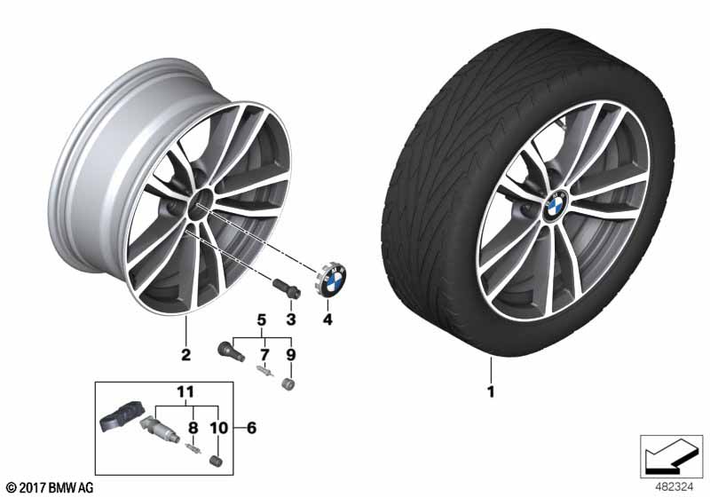 BMW LA wheel double spoke 725 - 17