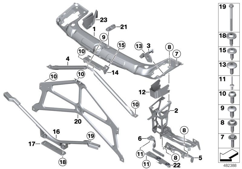 Genuine BMW 51647294929 F33 Diagonal Brace, Lower (Inc. 430i, 420i & 440i) | ML Performance UK Car Parts
