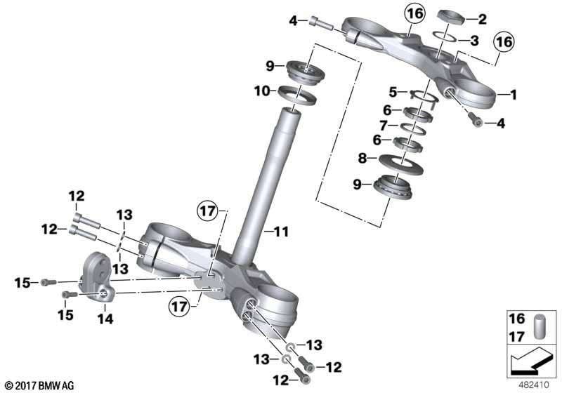 Fork brace, bottom/top