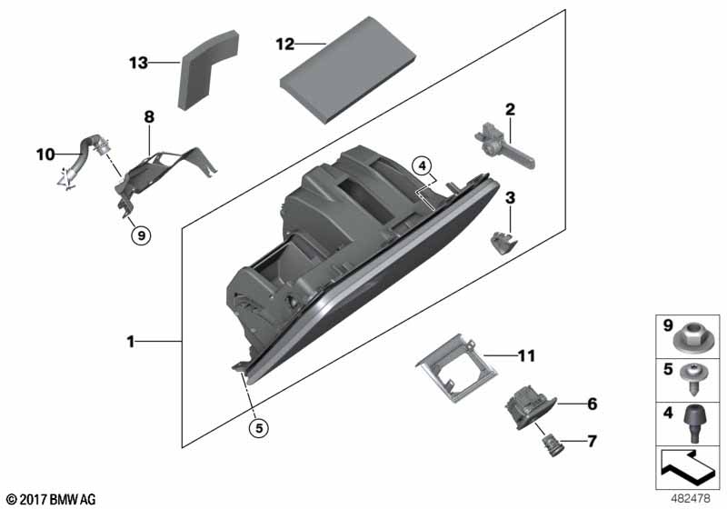 Genuine BMW 51167941048 G02 G01 Glove Box Air Freshener SCHWARZ (Inc. X4 20iX, X4 30iX & X4 20dX) | ML Performance UK Car Parts