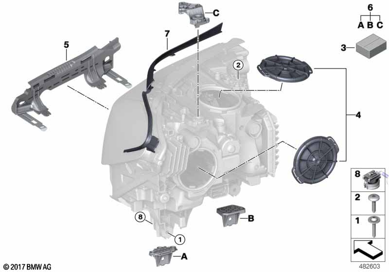 Genuine BMW 63118491783 G32 Repair Kit, Left Headlight (Inc. 630i, 620dX & 640dX) | ML Performance EU Car Parts