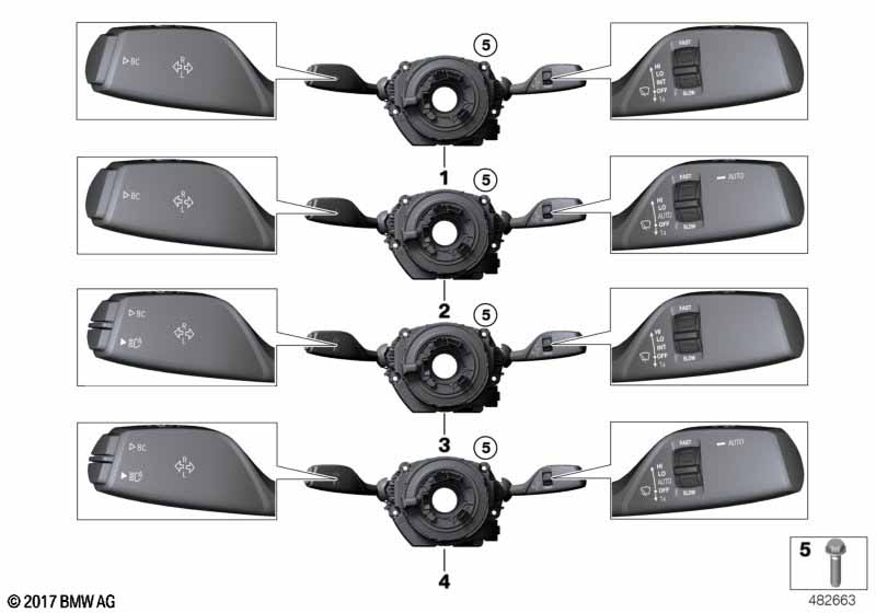 Switch unit steering column