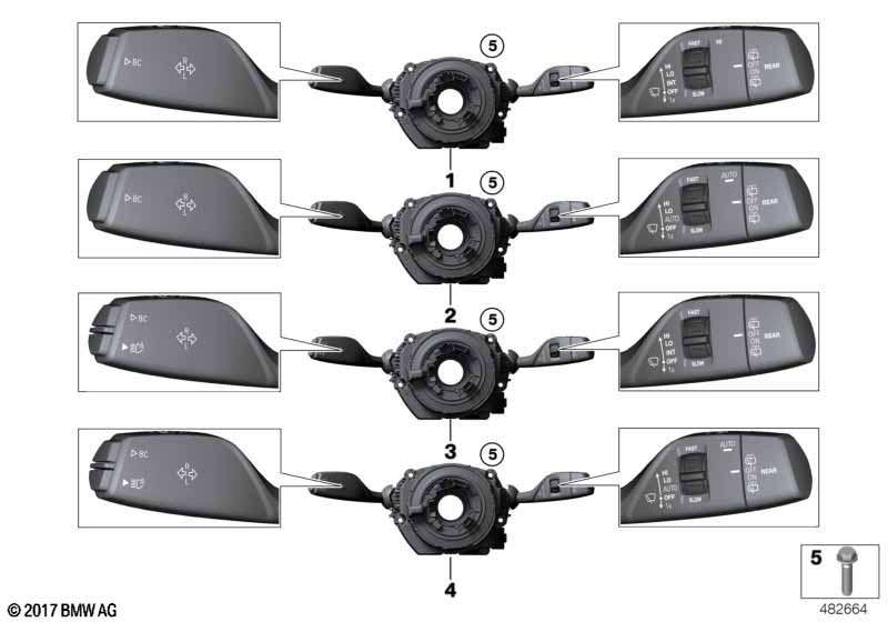 Genuine BMW 61319490816 Switch Unit Steering Column (Inc. 328dX & 330iX) | ML Performance EU Car Parts