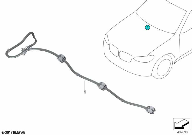 Genuine BMW 61667487715 G06 Nozzle Array Window Washing System (Inc. X6 40iX, X6 30dX & X6 M50iX) | ML Performance EU Car Parts