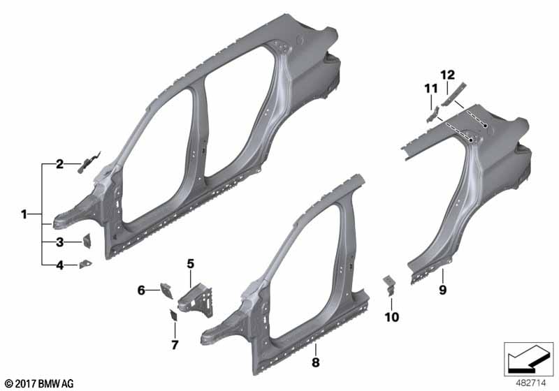 Genuine BMW 41007467317 F39 Left Exterior Column A (Inc. X2 20dX, X2 25iX & X2 16d) | ML Performance UK Car Parts