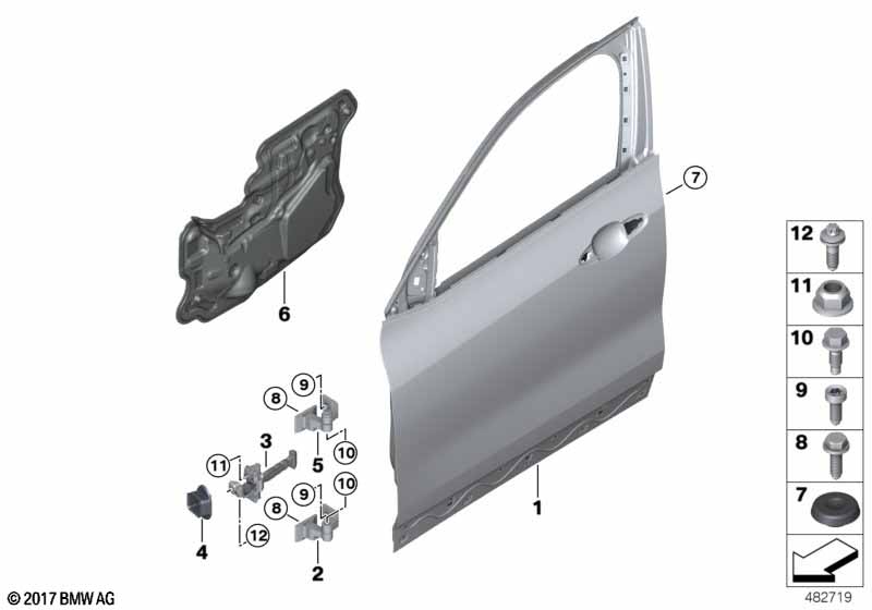 Genuine BMW 41008491727 F39 Door Front Left (Inc. X2 25dX, X2 20iX & X2 18d) | ML Performance EU Car Parts