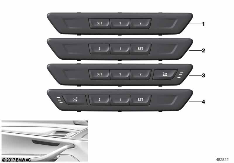 Genuine BMW 61316826752 G31 F90 G30 Operating Facility Seat Functions Left SCHWARZ (Inc. 520i, 630d & 525d) | ML Performance EU Car Parts