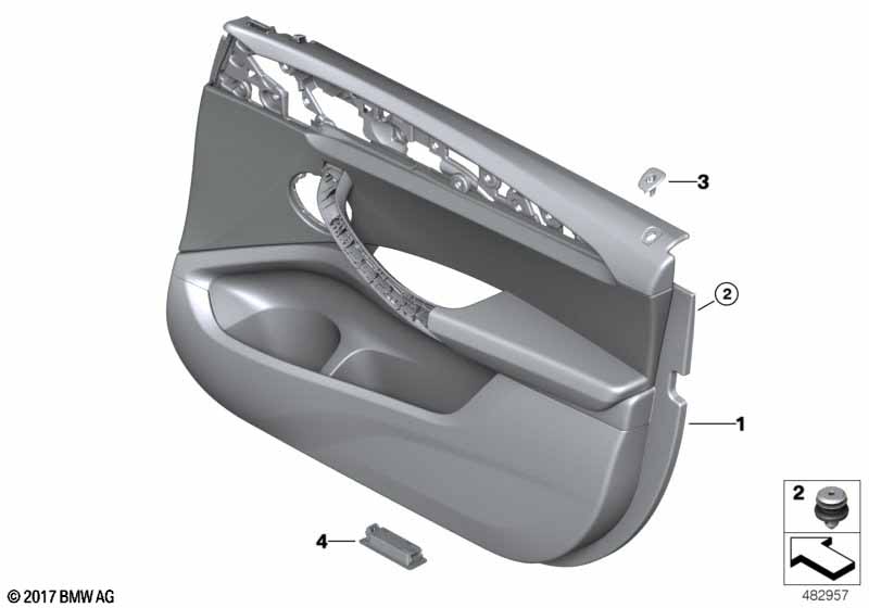 Genuine BMW 51418747143 Door Trim Panel, Front Left MIDRAND-BEIGE (Inc. X3 M & X4 M) | ML Performance UK Car Parts