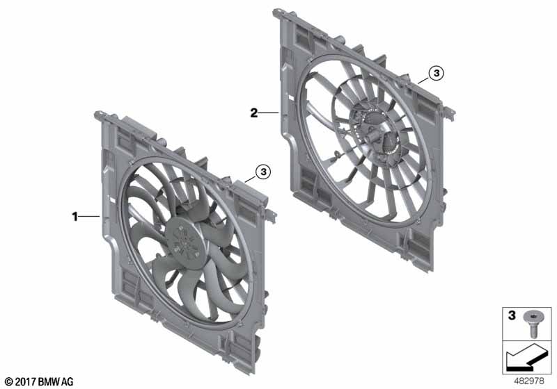 Genuine BMW 17427953225 G07 G05 RR31 Fan Cowl With Acoustic Ring 850W / 1000W (Inc. X5) | ML Performance UK Car Parts