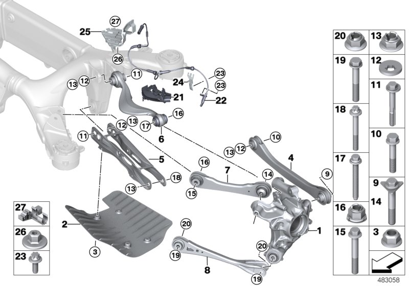 Genuine BMW 33326875104 G15 G11 G30 Camber Control Arm (Inc. 840i, 520i & 740LeX) | ML Performance US Car Parts