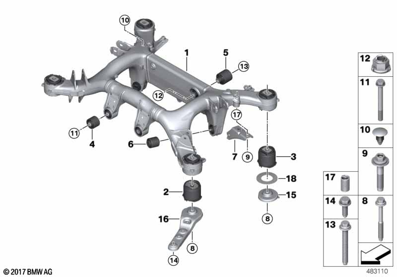 Genuine BMW 33328091298 F93 F92 F91 Rubber Mounting (Inc. M8) | ML Performance EU Car Parts