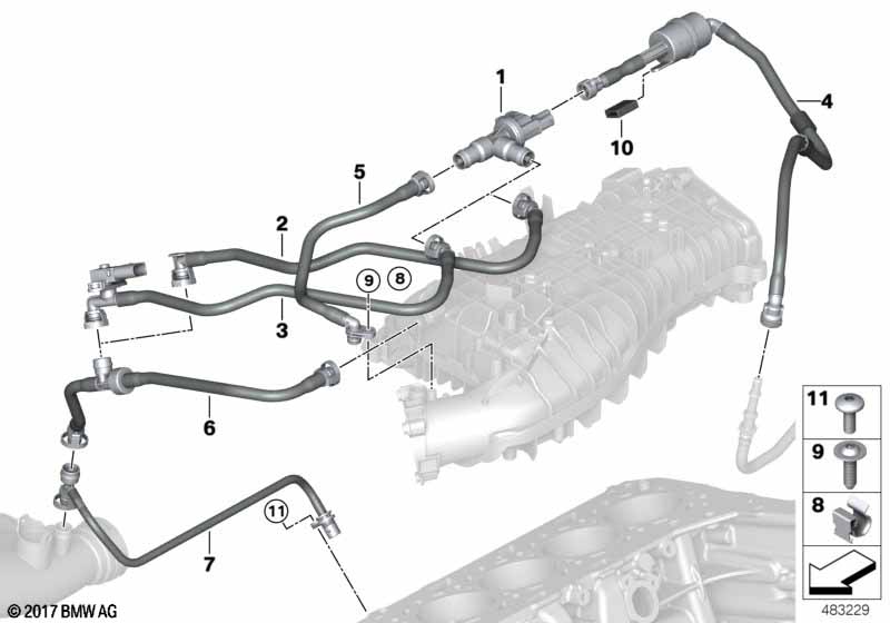 Genuine BMW 13908681537 G01 G02 Fuel Tank Breath.Line With Resonator (Inc. X3) | ML Performance US Car Parts