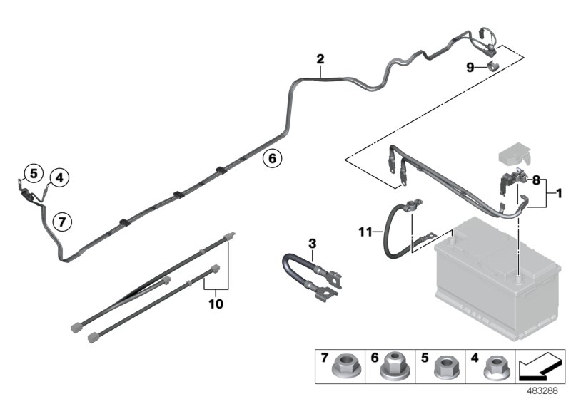 Genuine BMW 61129348763 Battery Cable Positive, Below-Floor | ML Performance UK Car Parts