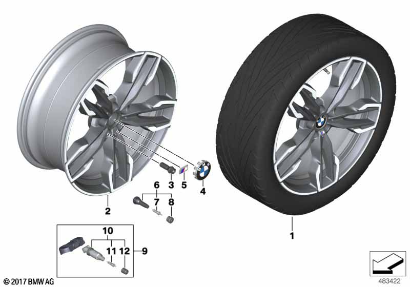 Genuine BMW 36108053456 G01 G02 Disk Wheel Light Alloy Titanium Matte 9,5JX21 ET:43 (Inc. X3) | ML Performance UK Car Parts