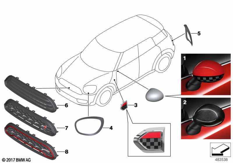 JCW aerodyn.díly příslušenství – F60